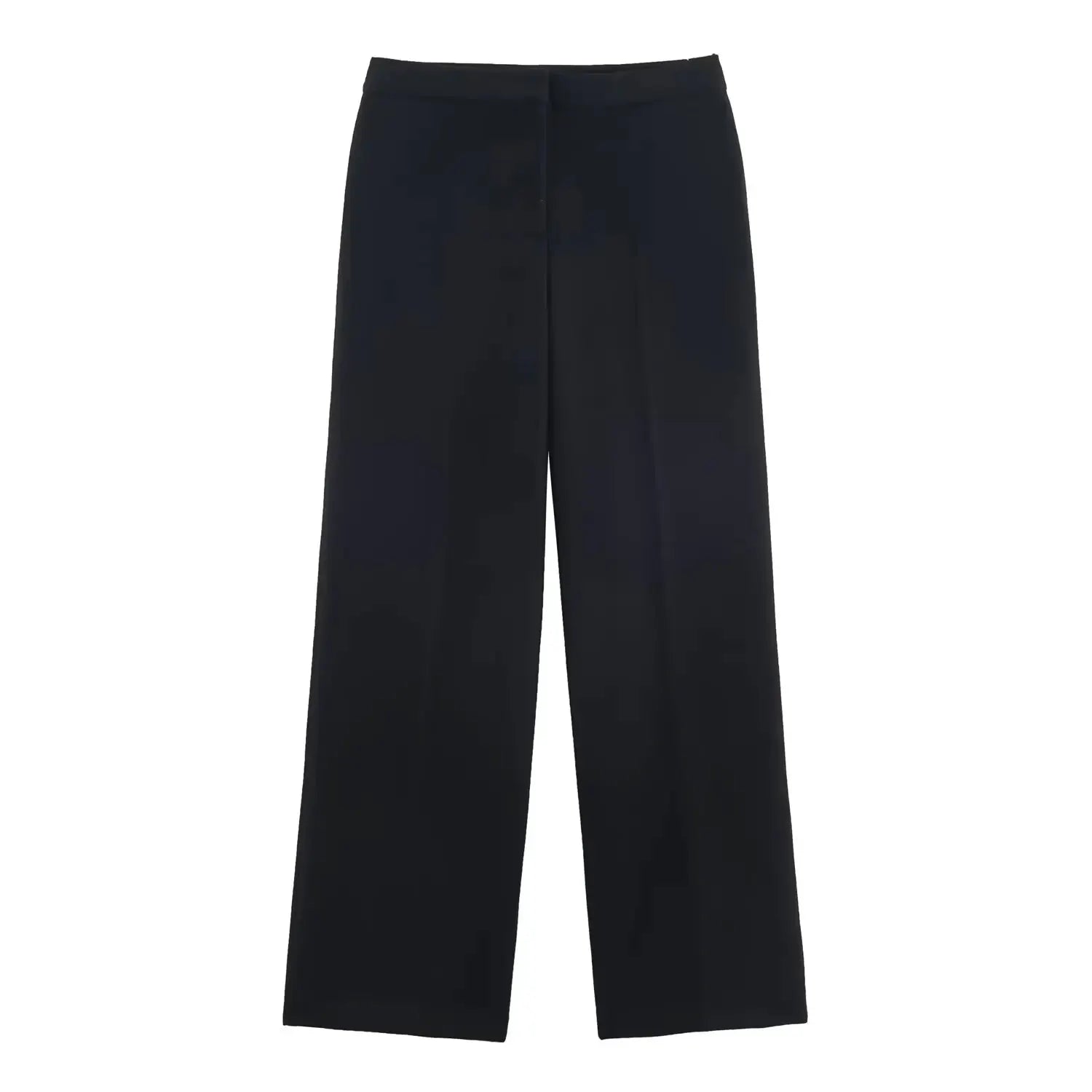 Women's black wide-leg suit pants by Simples Market, part of a two-piece blazer set