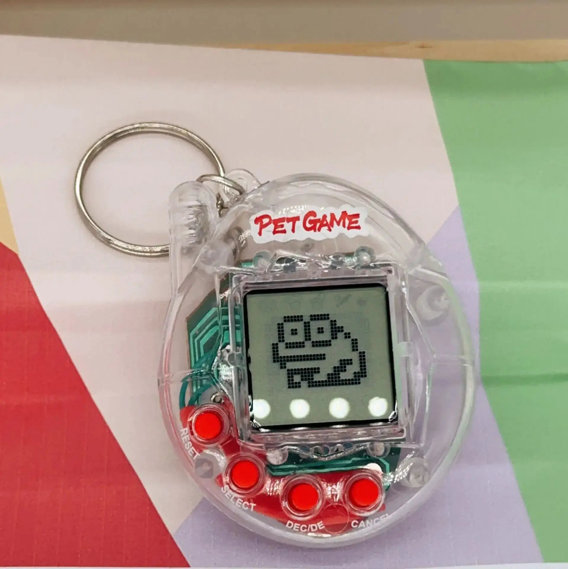 Transparent Electronic Pet Toy With 168 Virtual Pets See Through Case Keychain Nostalgic Retro Pixel Fun