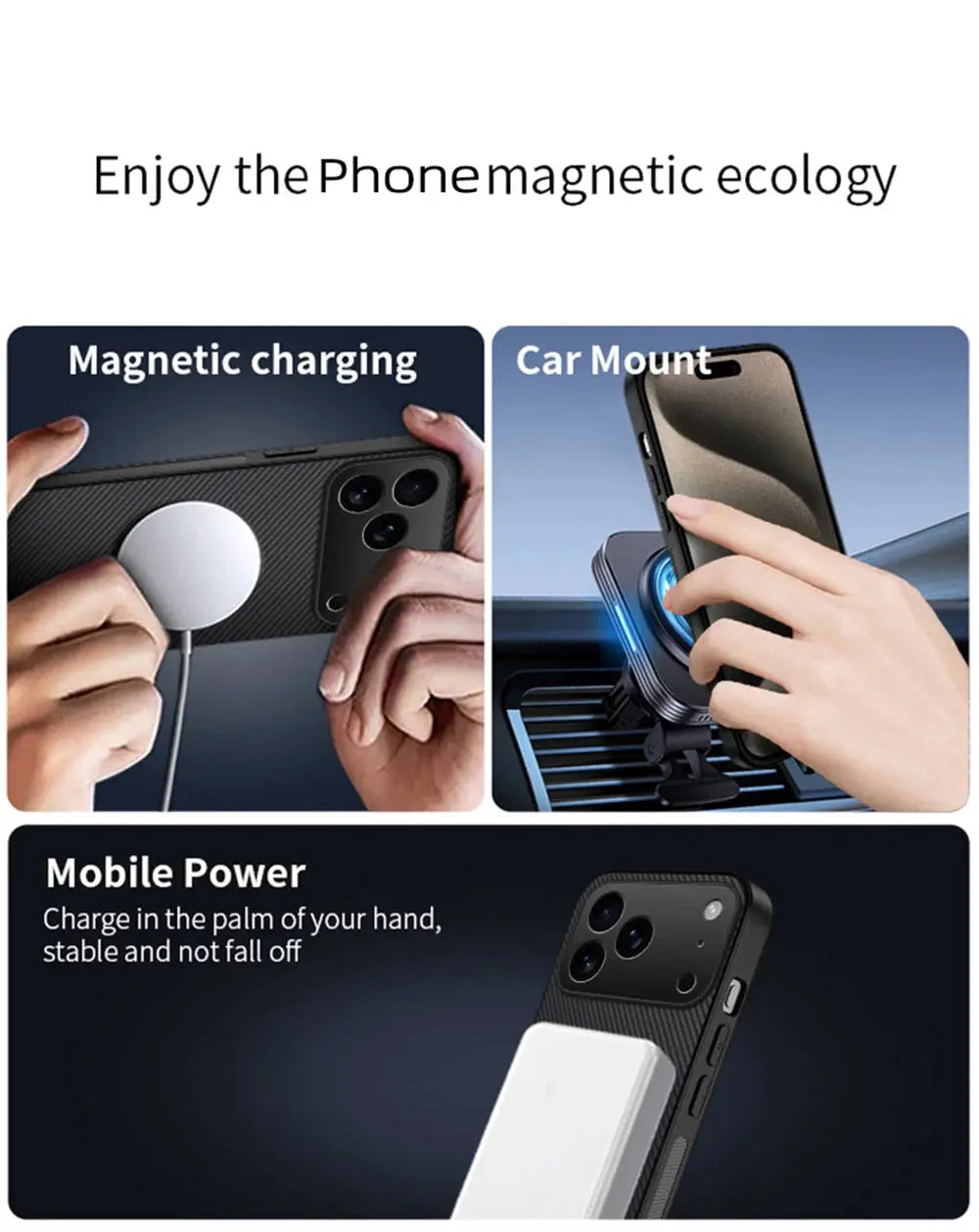 iPhone case by Simples Market; luxury ultra-thin carbon fiber leather with MagSafe magnetic charging