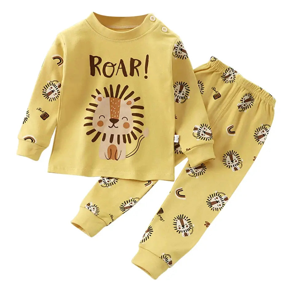Cartoon Unicorn Kids Sleepwear Unisex Pajama Sets Durable Soft Warm Autumn Clothing Everyday Comfort