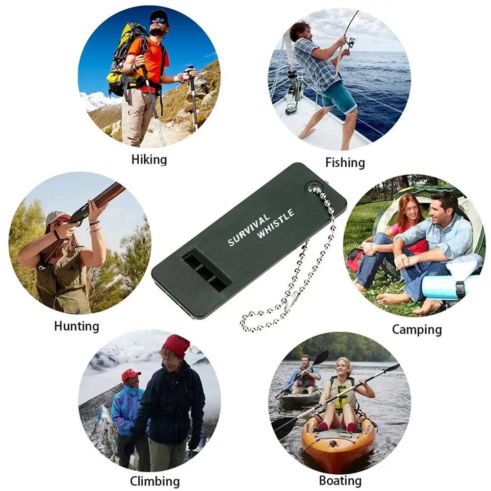 Three Frequency High Decibel Survival Whistle For Outdoor Hiking Camping Hunting Emergency Signaling Tool