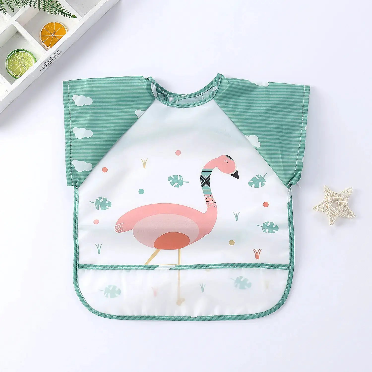 Waterproof EVA Full Sleeve Baby Bibs For Kids Long Sleeve Feeding Smock Apron Eating Breastplate Infant Clothing