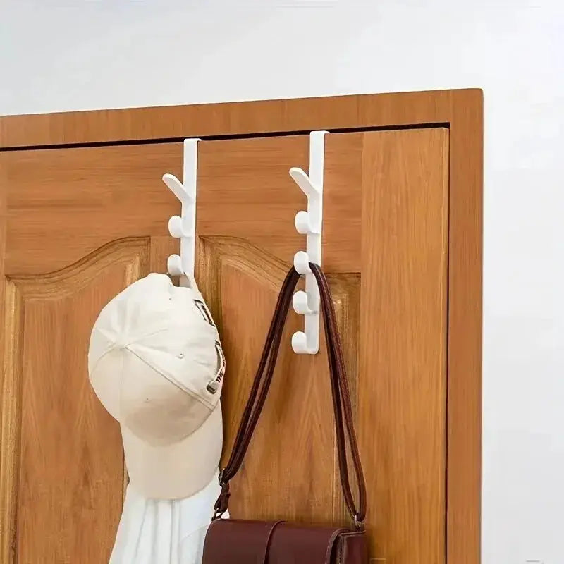 Over The Door Clothes Hanger Rack Plastic Home Storage Organizer For Bedroom Purse Holder For Bags Rails