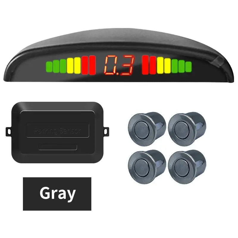 Hippcron car LED parking sensor kit with 4 gray sensors and display module