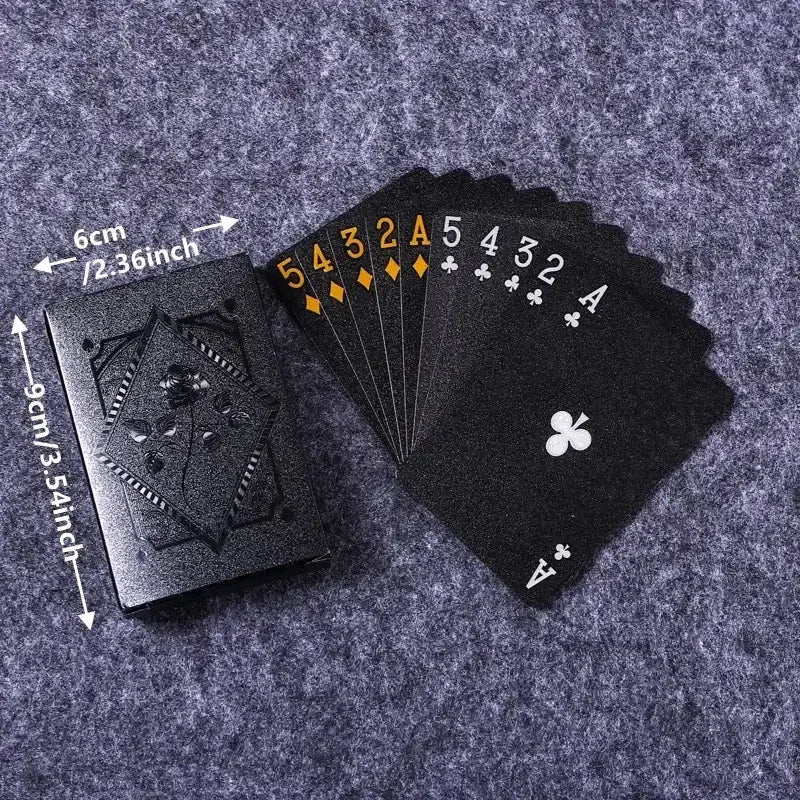 Black And Gold Playing Cards Waterproof Deck For Poker Games Magic Tricks And Board Game Collection
