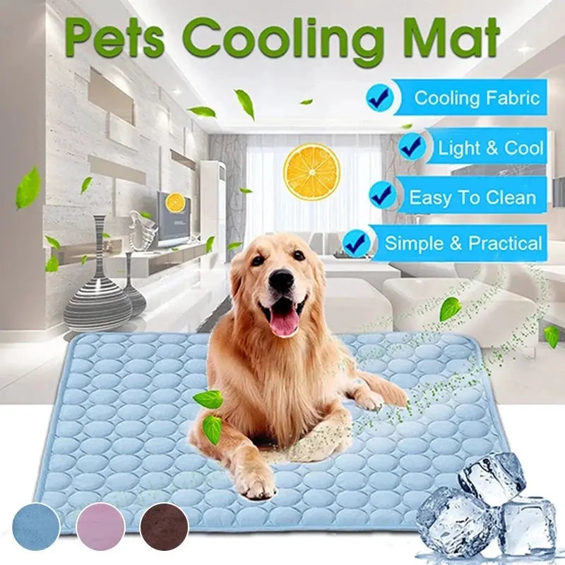 Cooling Mat For Dogs And Cats Summer Pad Breathable Washable Dog Bed Mat For Small Medium Large Dogs Car Sofa