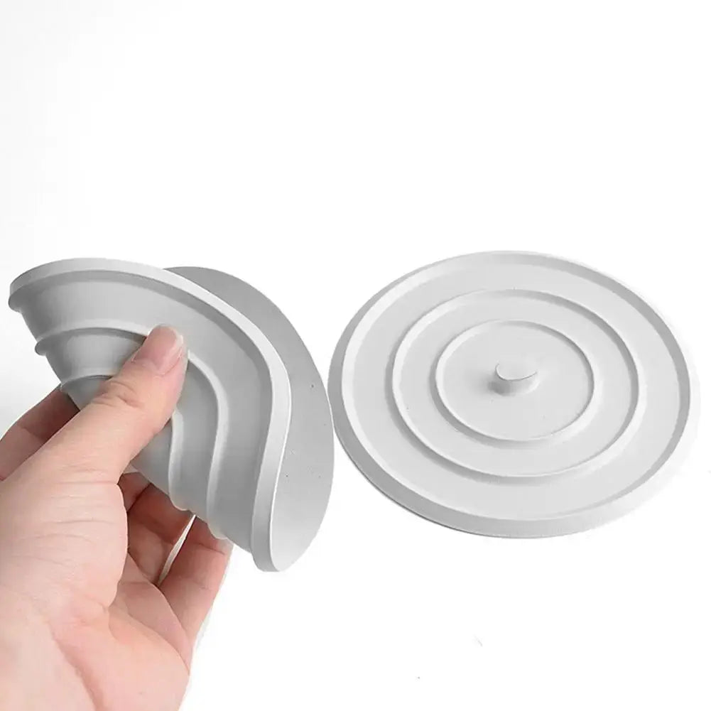 Large 2-piece silicone bathtub stopper set by Simples Market; 11 cm leakproof drain cover, white/gray