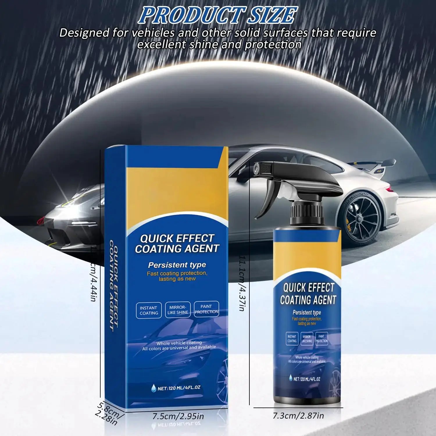 Quick Effect Coating Agent car coating spray set, 2 pcs, Simples Market, blue and yellow packaging