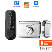 2-piece electronic smart door lock set with keypad, fingerprint, RFID, Bluetooth; Simples Market