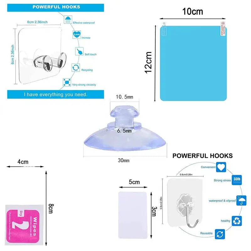 Simples Market acrylic fogless shower mirror with suction hook for shaving and makeup