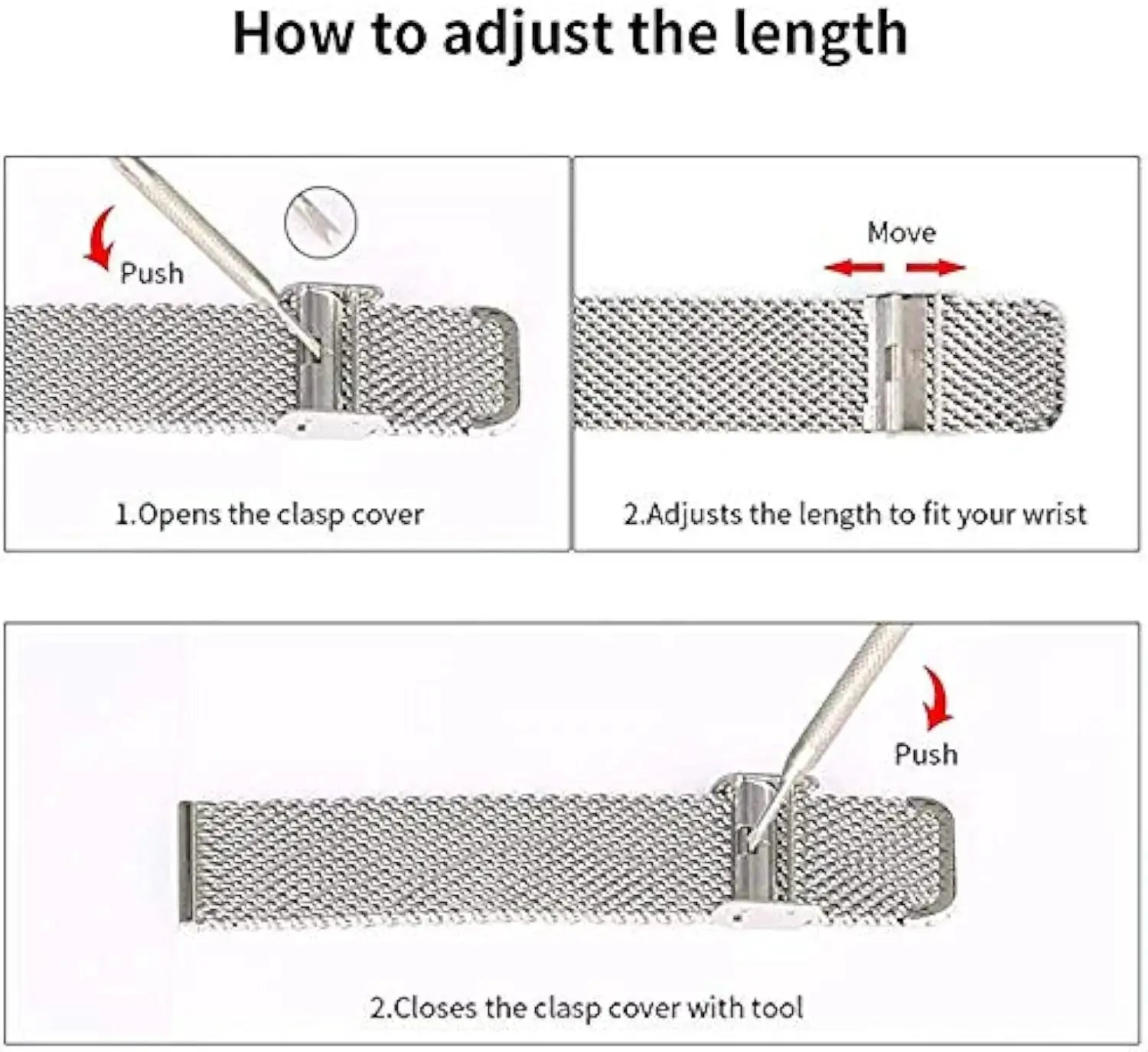 Stainless Steel Mesh Watch Band Quick Release Replacement Strap 12mm 14mm 16mm 18mm 20mm 22mm for Men Women