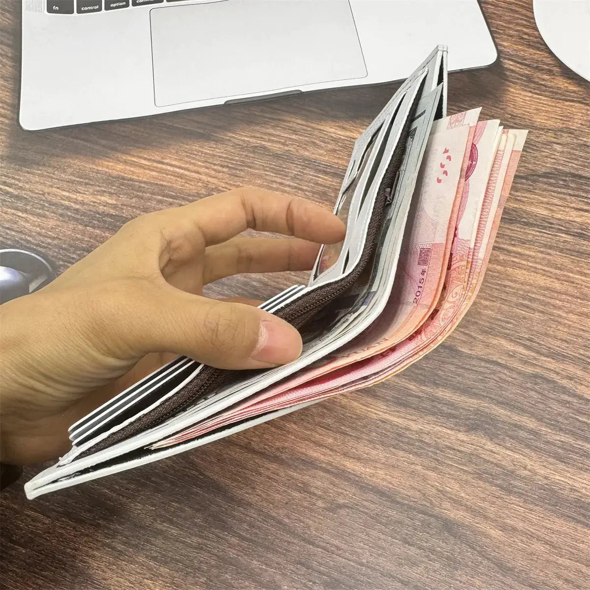 Mens Wallet With 100 US Dollar Pattern PU Leather Card Holder Coin Pocket Zipper Purse