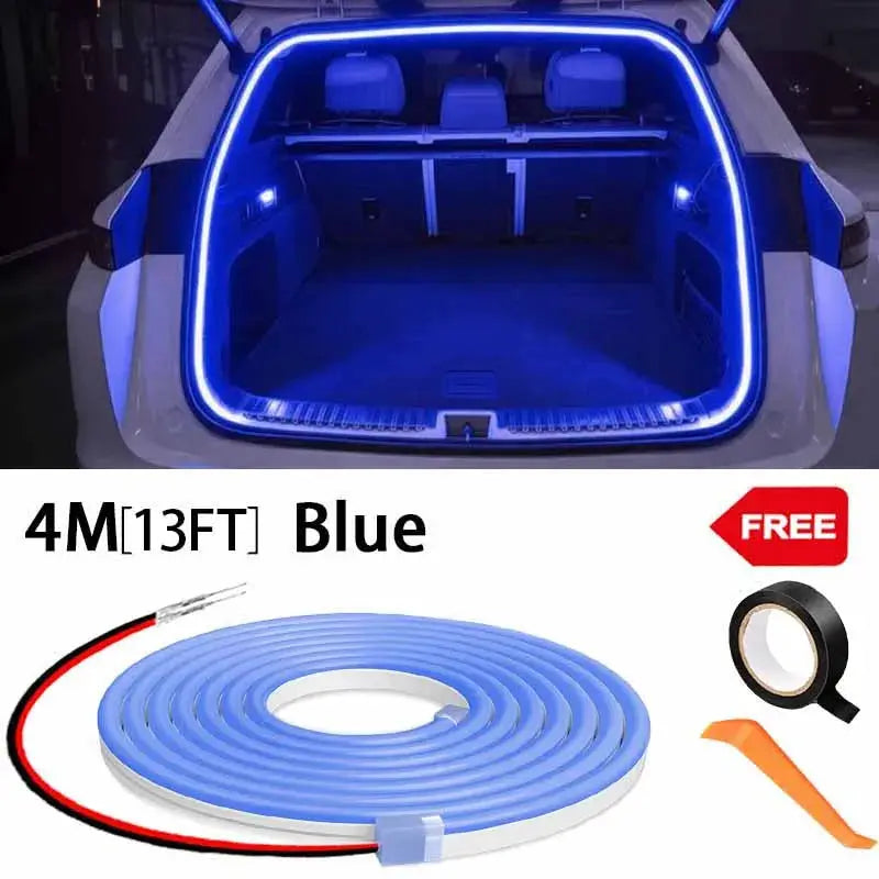 Car LED Trunk Lighting Strip With High Brightness Wiring Free Installation Automatic Sensing Tailgate Ambient Light