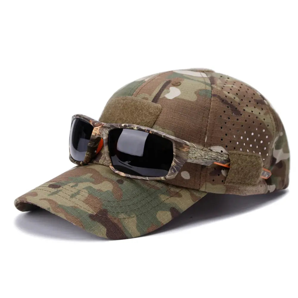 Mens Camouflage Baseball Cap Breathable Sun Protection Hat For Outdoor Sports Hunting Hiking Camping Beach Fishing