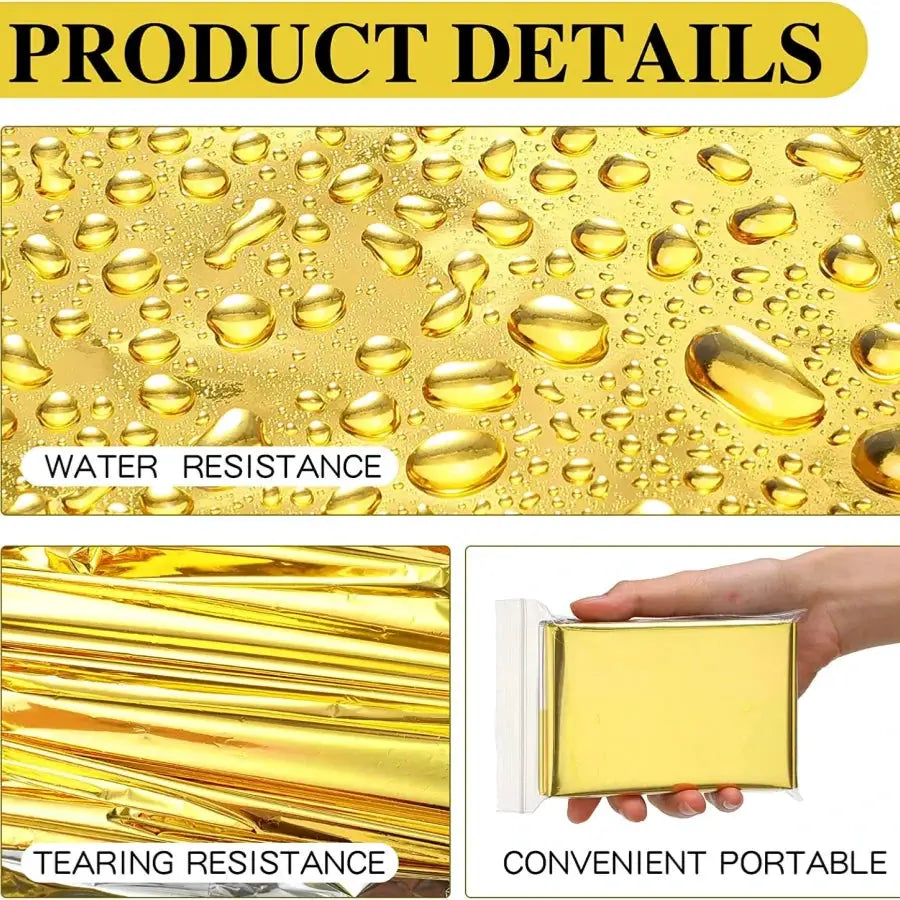 Emergency blanket 160x210 cm gold waterproof survival tool