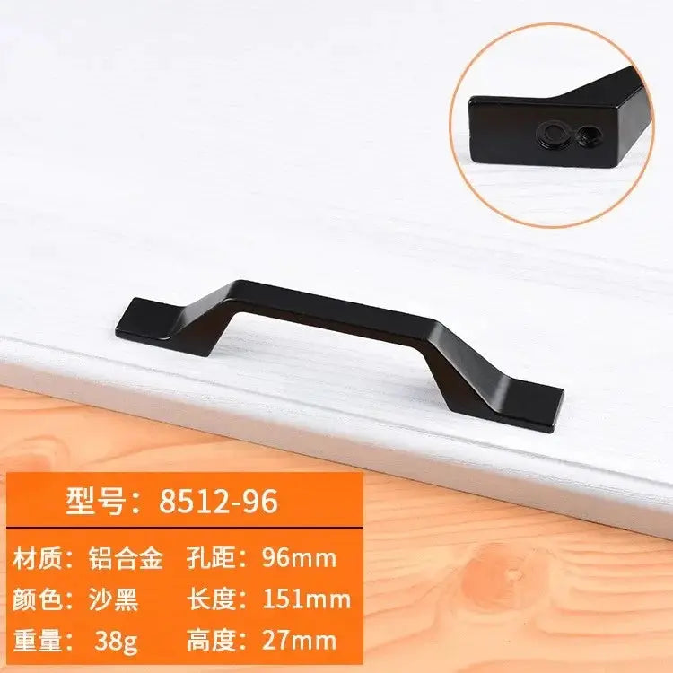 Black Aluminum Cabinet Knobs And Handles For Kitchen And Furniture Drawer Pulls Cupboard Handles