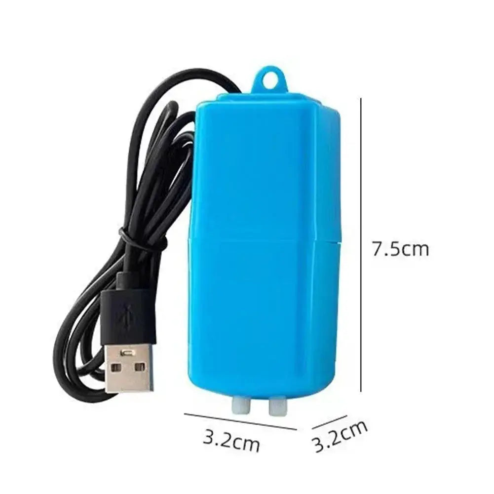 Mini USB Aquarium Air Pump Kit With Air Stone Silent High Energy Efficient Oxygenation For Fish Tanks And Portable Use