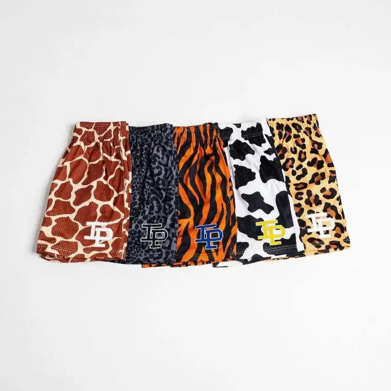 Mens motorcycle shorts in animal-print patterns, quick-dry breathable fabric, set of 5 by Simples Market