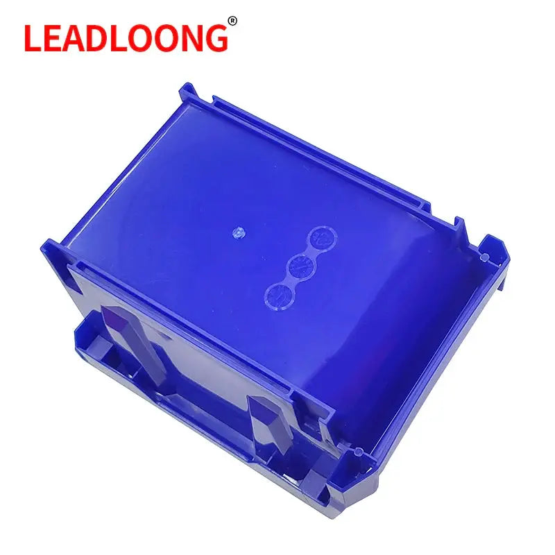 LEADLOONG blue plastic part-bin organizer box, 12-piece set for office desk and car accessories storage.