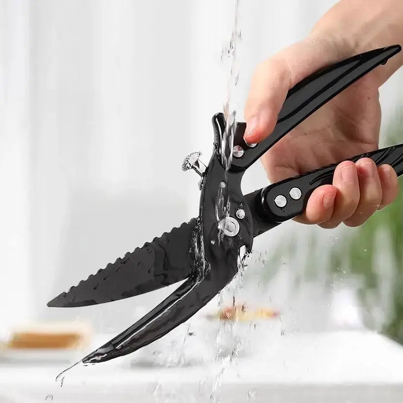 Brand Kitchen Scissors Black Titanium Stainless Steel Heavy Duty Bone Cutting Shears For Chicken Duck Goose
