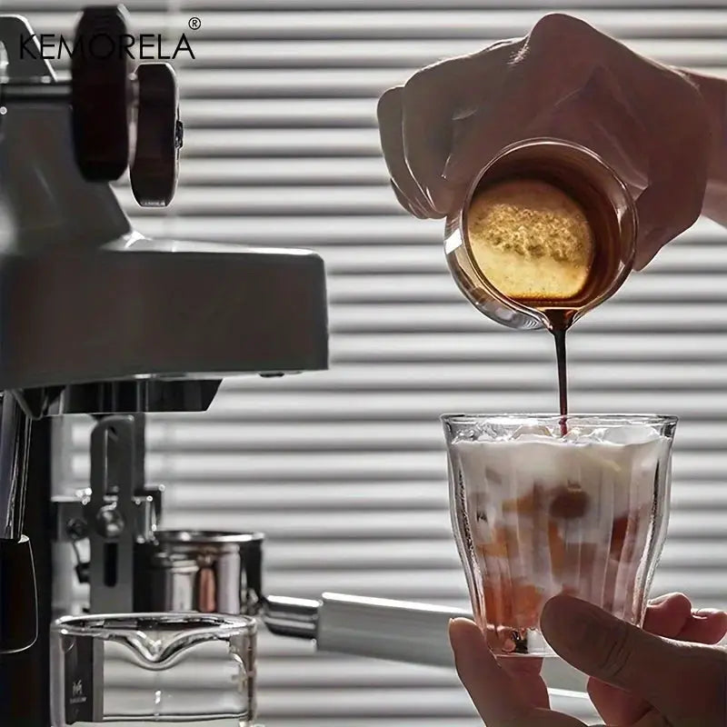 KEMORELA 60ml Espresso Shot Glasses Clear Scale Measuring Cup Heavy Glass Coffee Cups for Home Barista Accessories