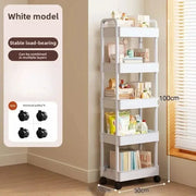 Multifunctional Storage Cart With Open Shelves For Living Room Kitchen And Bedroom Book Display Decor Organizer