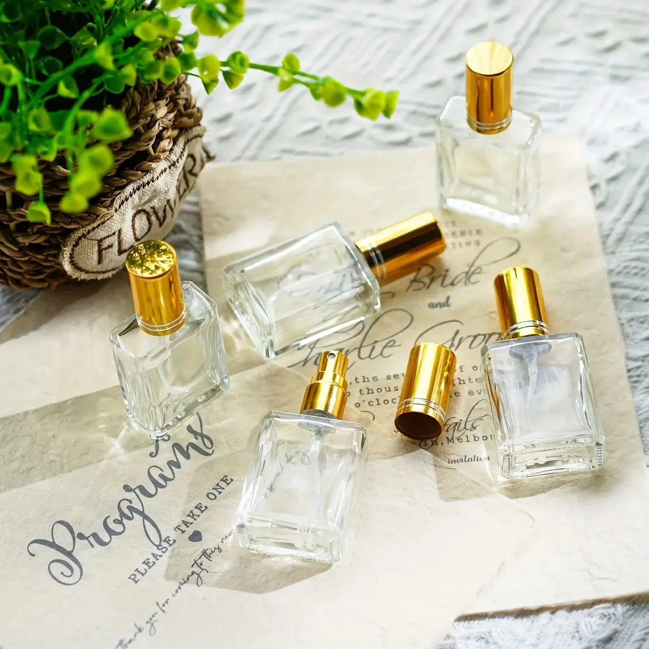 12 15ml Transparent Perfume Spray Bottles Set With 6 Accessories Including 3 Funnels And 3 Packing Artifacts For Travel