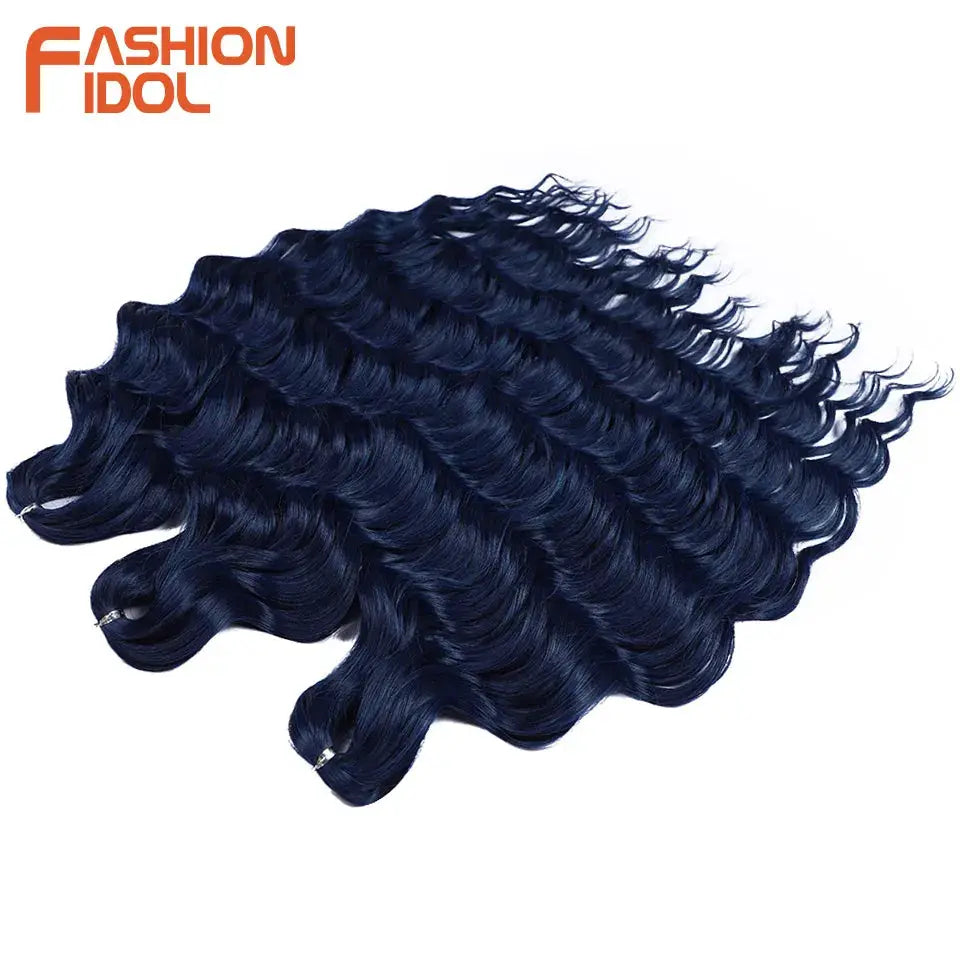 Anna 24in synthetic water-wave braiding hair extensions in dark blue Fashion Idol