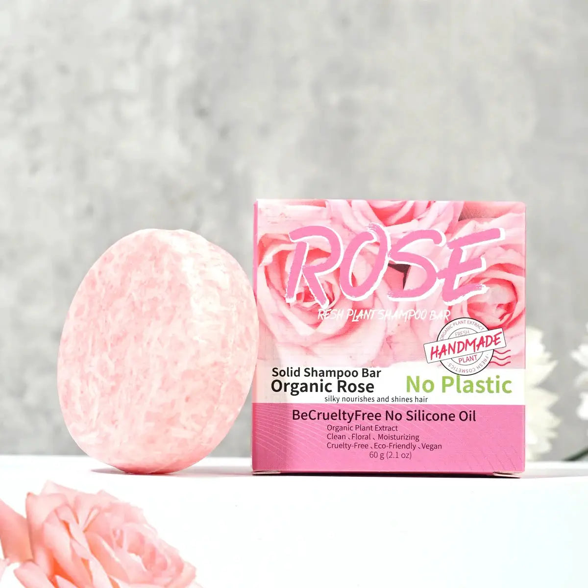 Pink Rose Shampoo Soap With Essential Oil Handmade Nourishing Formula For Oil Control And Stain Removal Floral Fragrance
