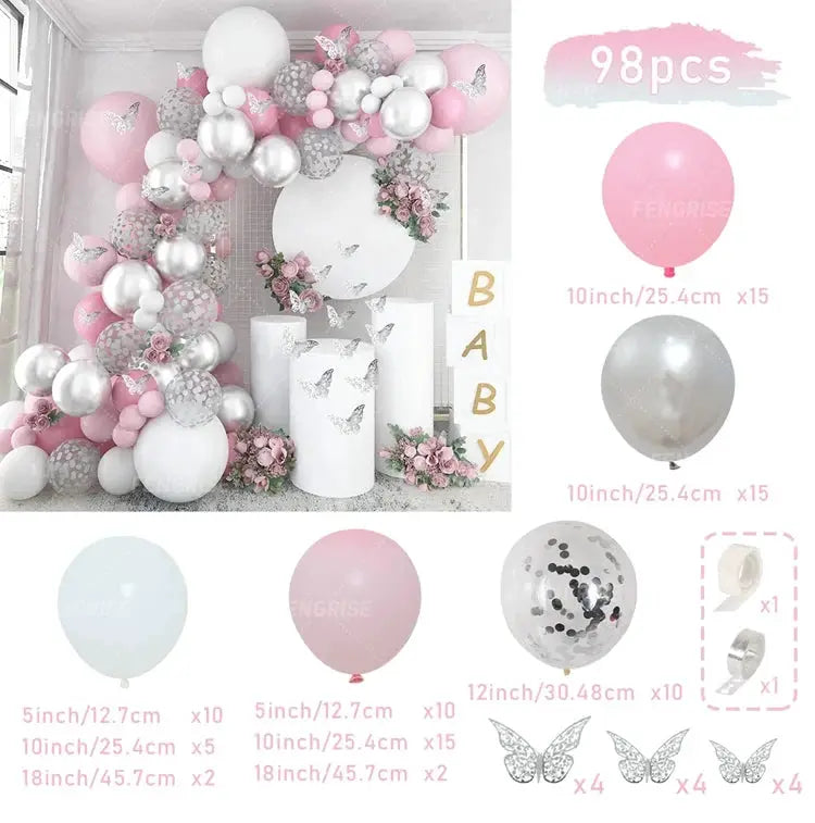 Balloon Garland Arch Kit Birthday Party Decoration Foil Balloons For Baby Shower Weddings And Events