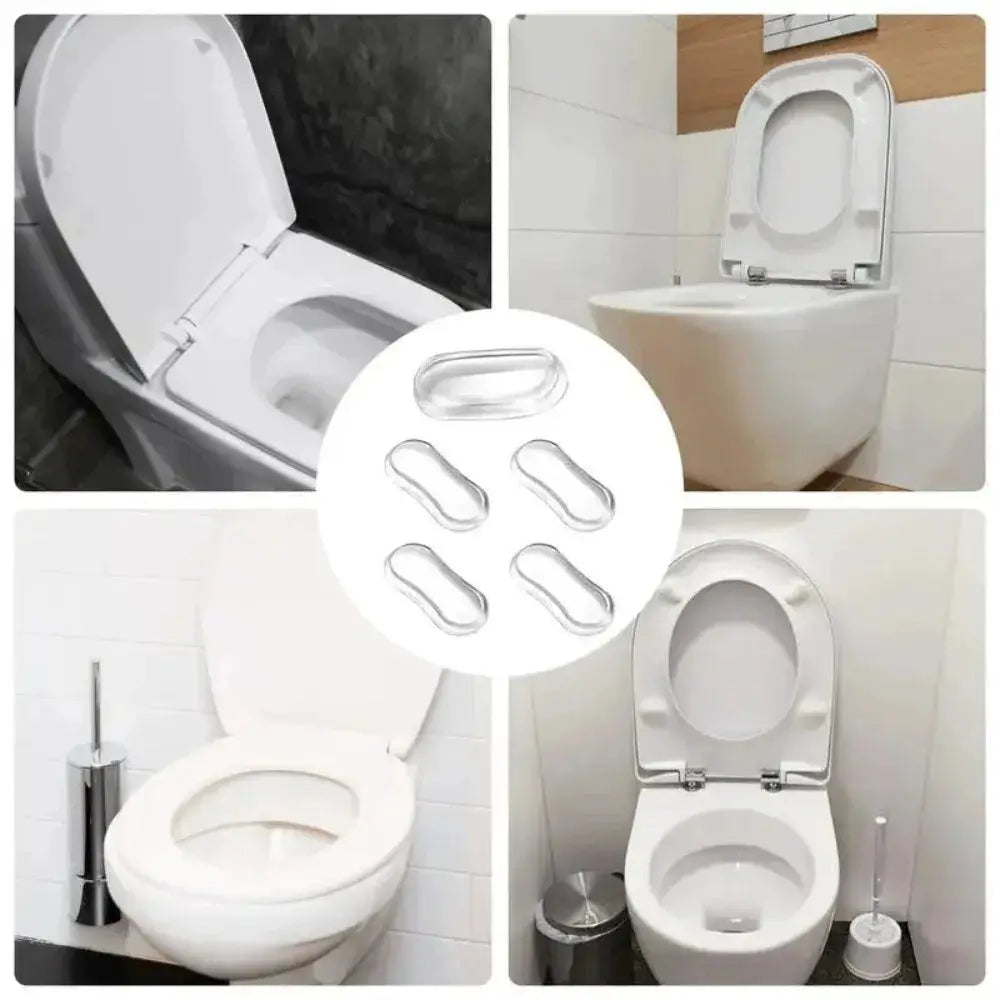 Simples Market 5-pack clear silicone toilet seat bumpers with strong adhesive for lid protection