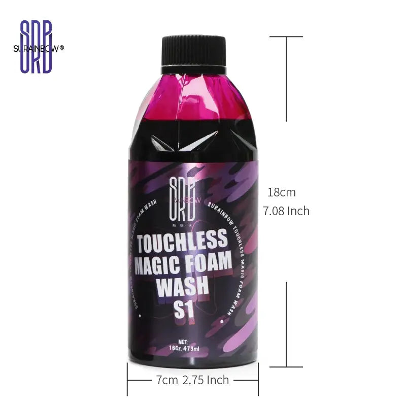 Pink foaming snow foam car wash soap by Simples Market; 473 ml bottle, works with foam cannons or bucket washes.