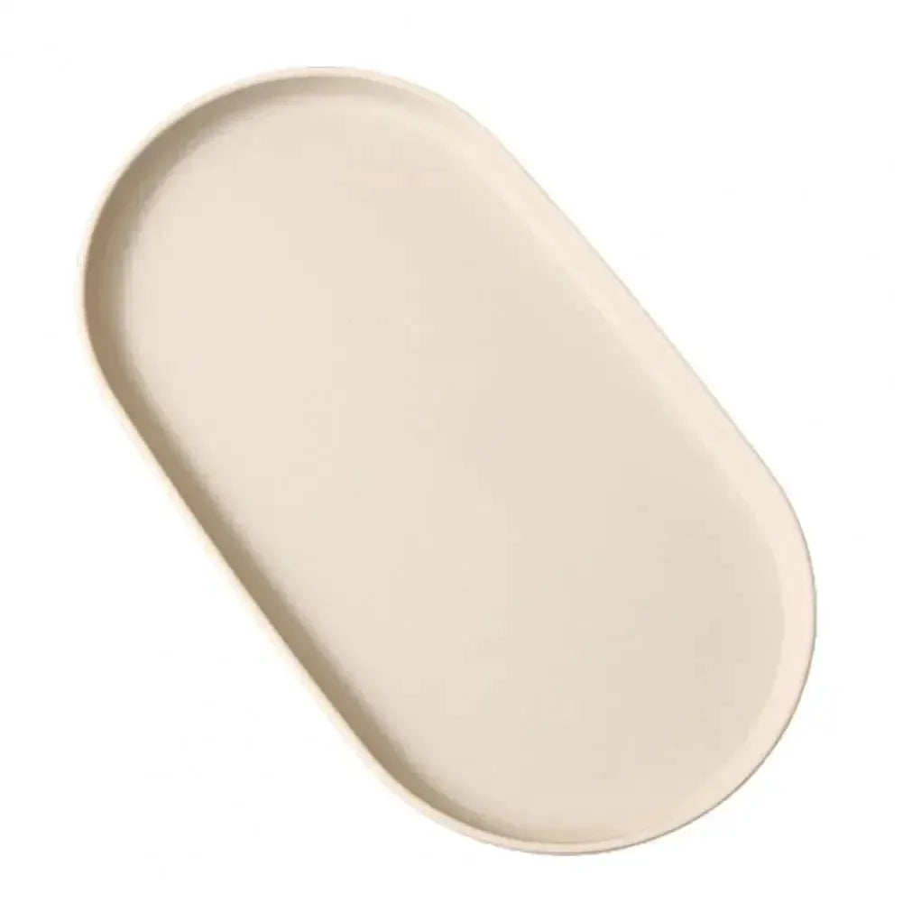 Stackable Oval Fruit Plate And Dessert Tray For Kitchen Reusable PP Serving Dish With Smooth Edge
