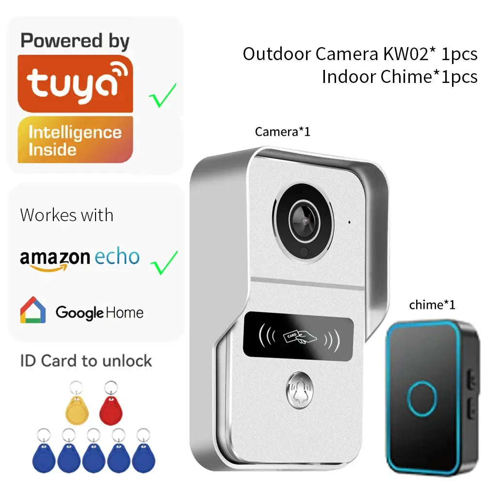 Simples Market Tuya Smart 1080P doorbell camera kit with outdoor KW02 camera and indoor chime
