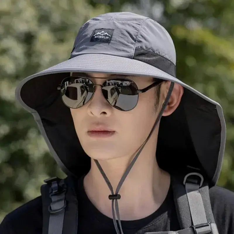 Unisex Wide Brim Bucket Hat With Neck Sun Protection For Outdoor UV Quick Dry Panama Style Fishing Hiking