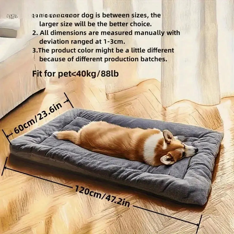 Large Plush Dog Bed Sofa Style Thickened Super Soft Polyester Pet Mat Crate Mat For Small Medium And Large Dogs