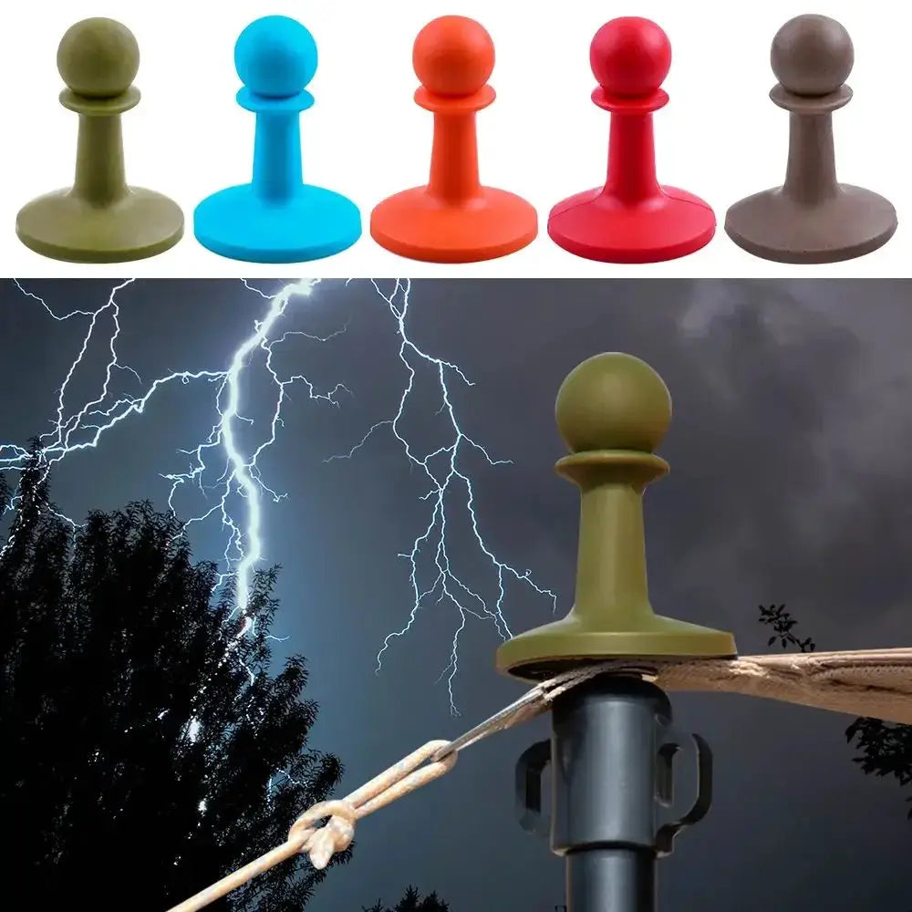 4 Pieces Lightning Proof Caps for Camping Tent Poles and Awning Rods Anti Thunder Protection Cover