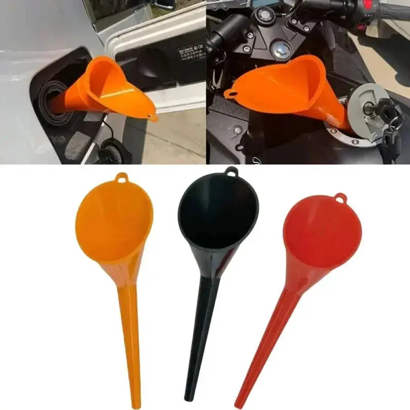 Car Long Stem Anti Splash Fuel Funnel For Gasoline And Oil Refueling Plastic Auto And Motorcycle Tool