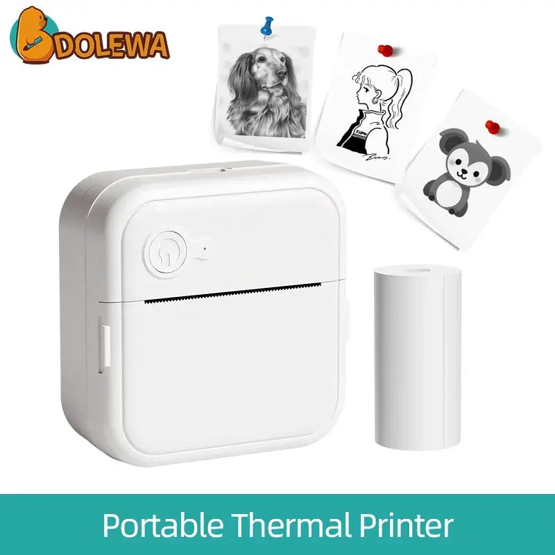 DOLEWA D8 Portable Bluetooth Inkless Sticker Printer Maker For Office