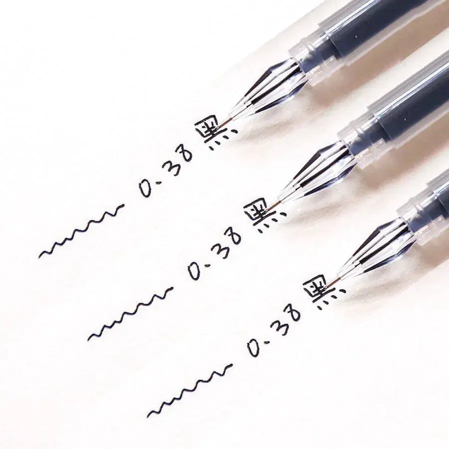 3 Pcs Mixed Tip Gel Pens 0.38mm Fine Point Black Blue Red Ink Large Capacity For Exam Signing Writing School Supplies