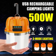 LED camping lantern Simples Market, 500W USB rechargeable with orange top and power display