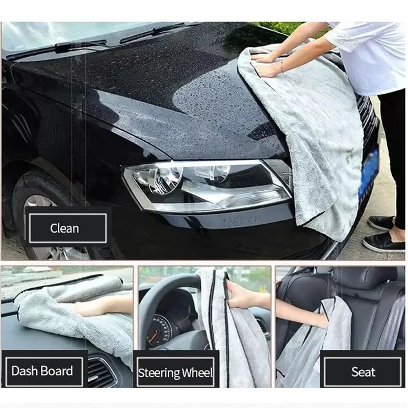 LuminaTech Premium Microfiber Car Towel Super Absorbent Lint Free Spotless Finish Eco Friendly Detailing