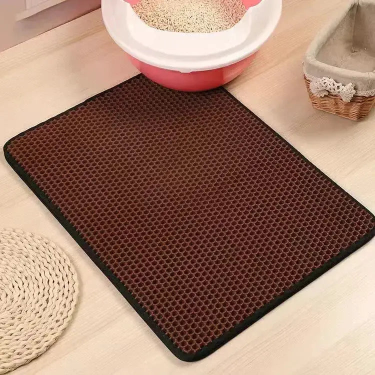 Double Layer Cat Litter Mat Waterproof Non Slip Pet Litter Box Mat Washable Bed Pad With Gift
