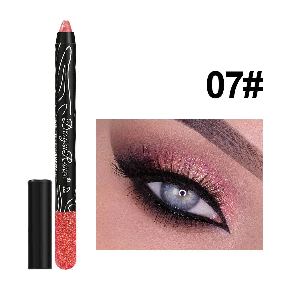 1 Piece Metallic Purple Eyeshadow Pencil Glitter Liner And Highlighter Waterproof Long Lasting Cream Eyeshadow Stick