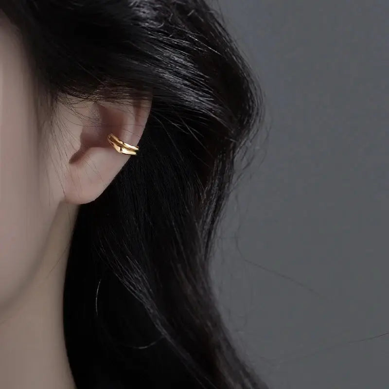 1Pc Ear Cuff Earring Non Piercing Double Layer Ear Clip For Women Fake Cartilage Simple Y2K Jewelry New