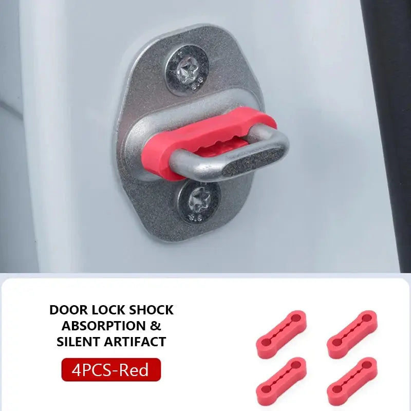 SEAMETAL door shock absorber pads, red silicone cushions (4pcs) for anti-vibration by Simples Market
