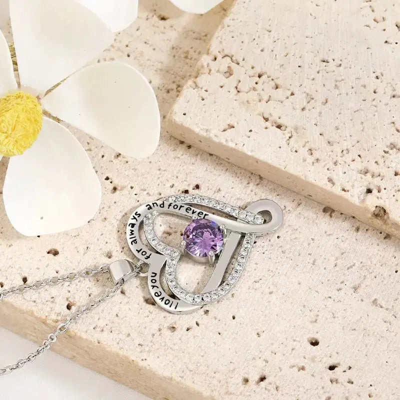 Heart Shaped Pendant Necklace Hollow Design Rhinestone Zinc Alloy for Women Gift for Best Friends Mothers Day Party Wear