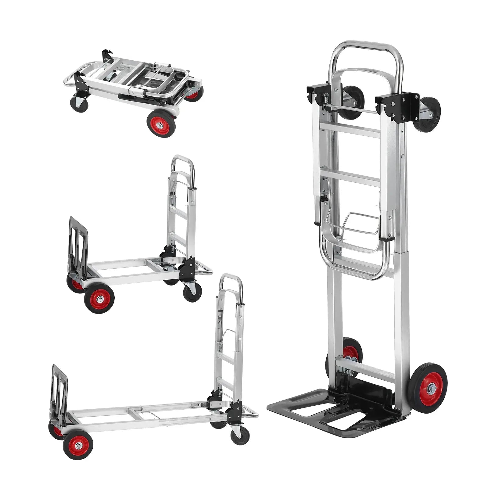 SucceBuy Folding Hand Truck 400 Lbs Capacity Lightweight Dolly With Wheels Foldable Luggage Utility Cart For Warehouse