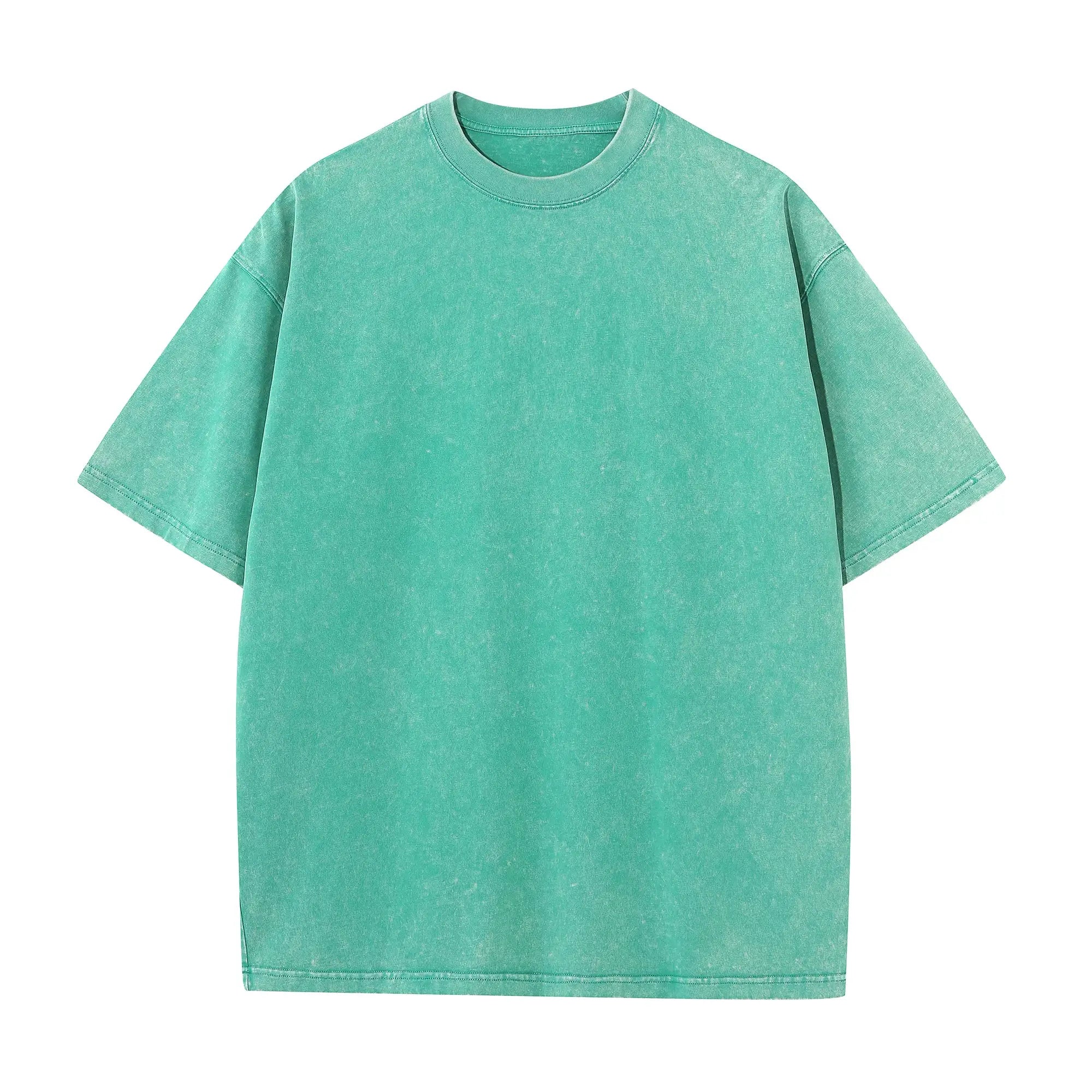 Men's Summer Pure Cotton Distressed Retro Drop Shoulder T Shirt Solid Color Loose Casual Breathable Tops