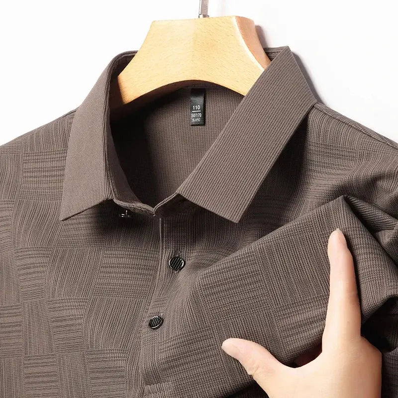 2024 Men's Printed Business Casual Short Sleeve Polo Shirt Breathable Comfortable Top For Summer